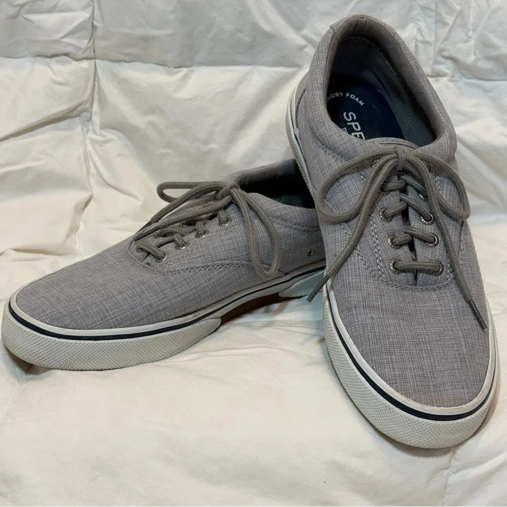Sperry Men's Halyard CVO Gray Canvas Lace Up Sneakers - Size 11